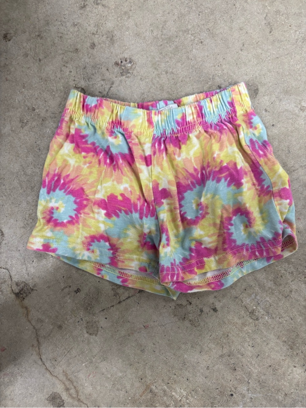 Girls Tie-Dye Knit Shorts 4T Multicolor Elastic Waist Flat Front